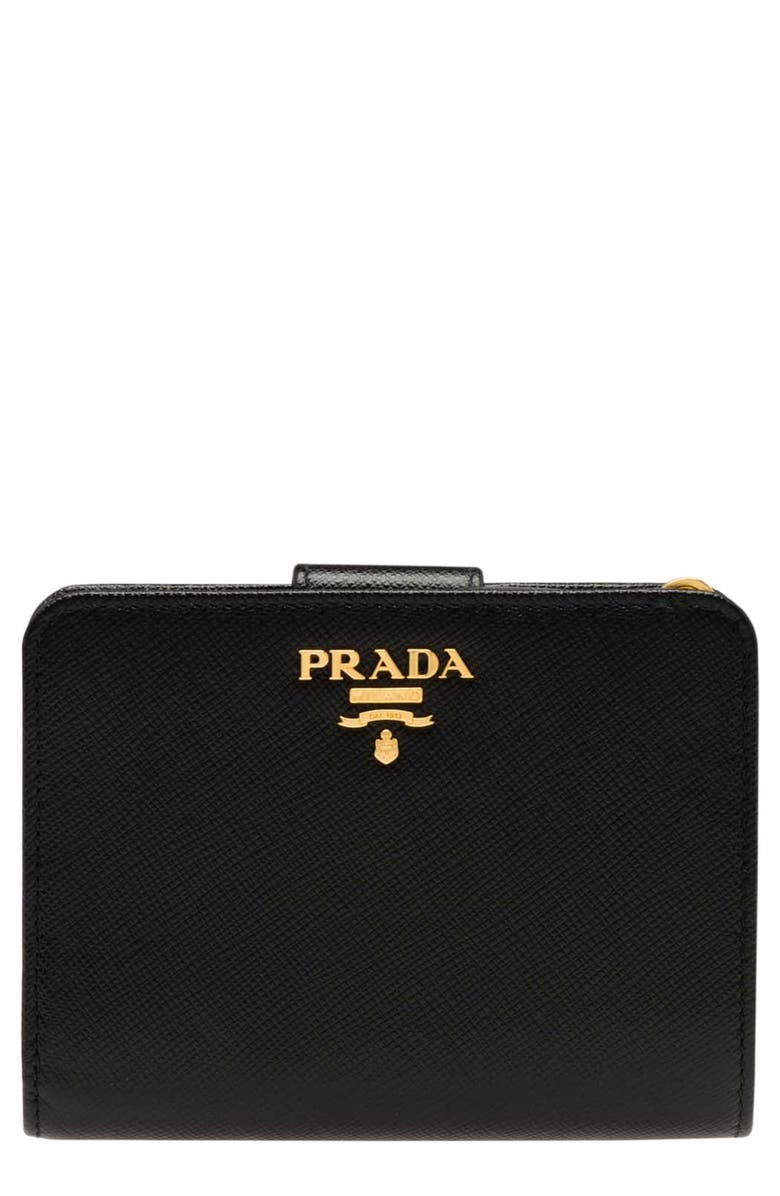 Prada Small Saffiano Tab Wallet, Main, color,