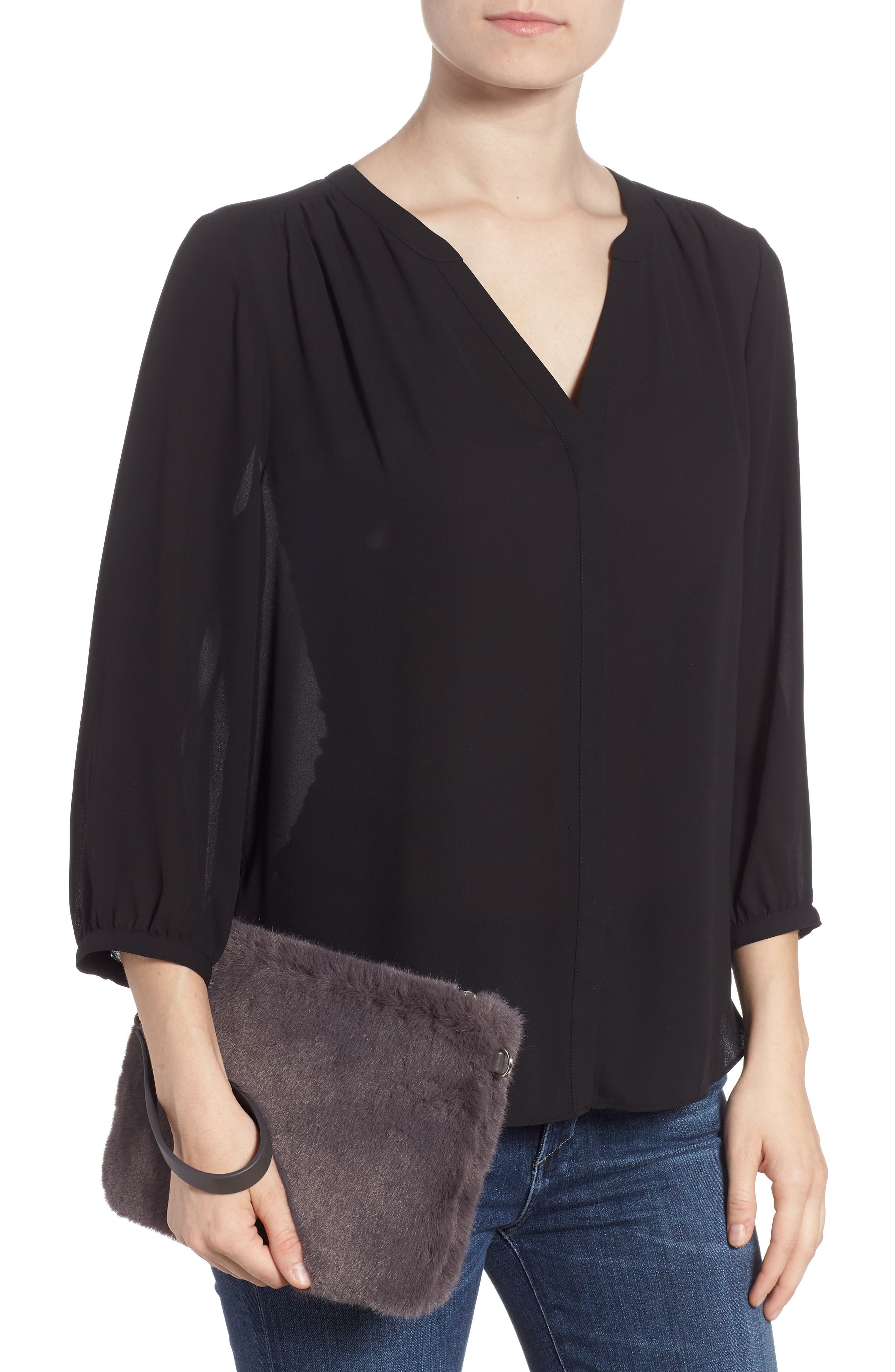 Chelsea28 Astley Faux Fur Convertible Clutch, Alternate, color, 