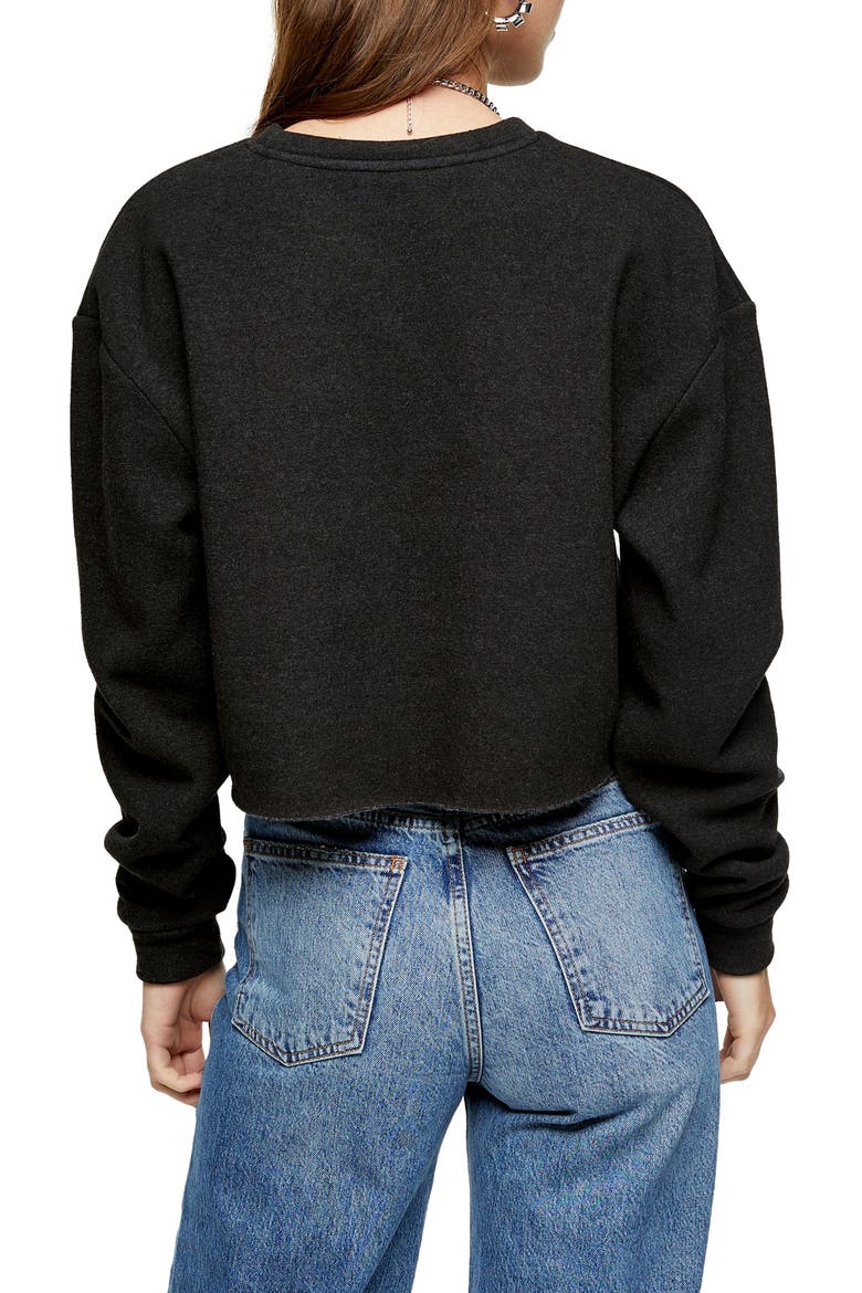 Soft Crop Sweatshirt, Alternate, color, BLACK