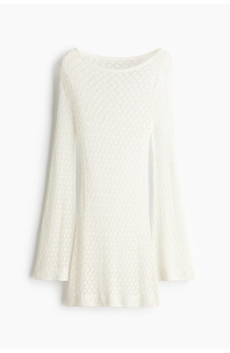 H&M Pointelle-knit Beach Dress, Main, color, White