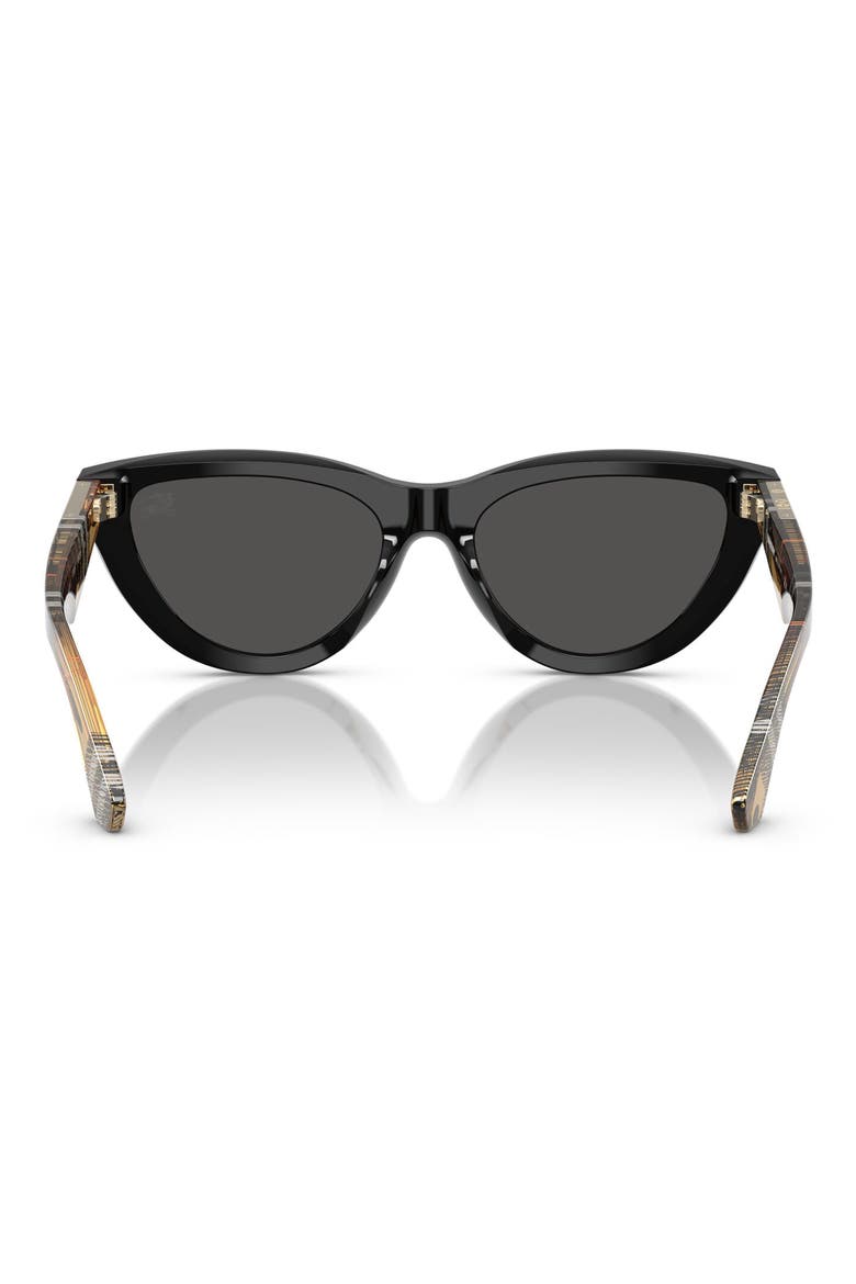 55mm Cat Eye Sunglasses, Alternate, color, BLACK / DARK GREY