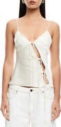 LIONESS Mariah Tie Closure Satin Camisole