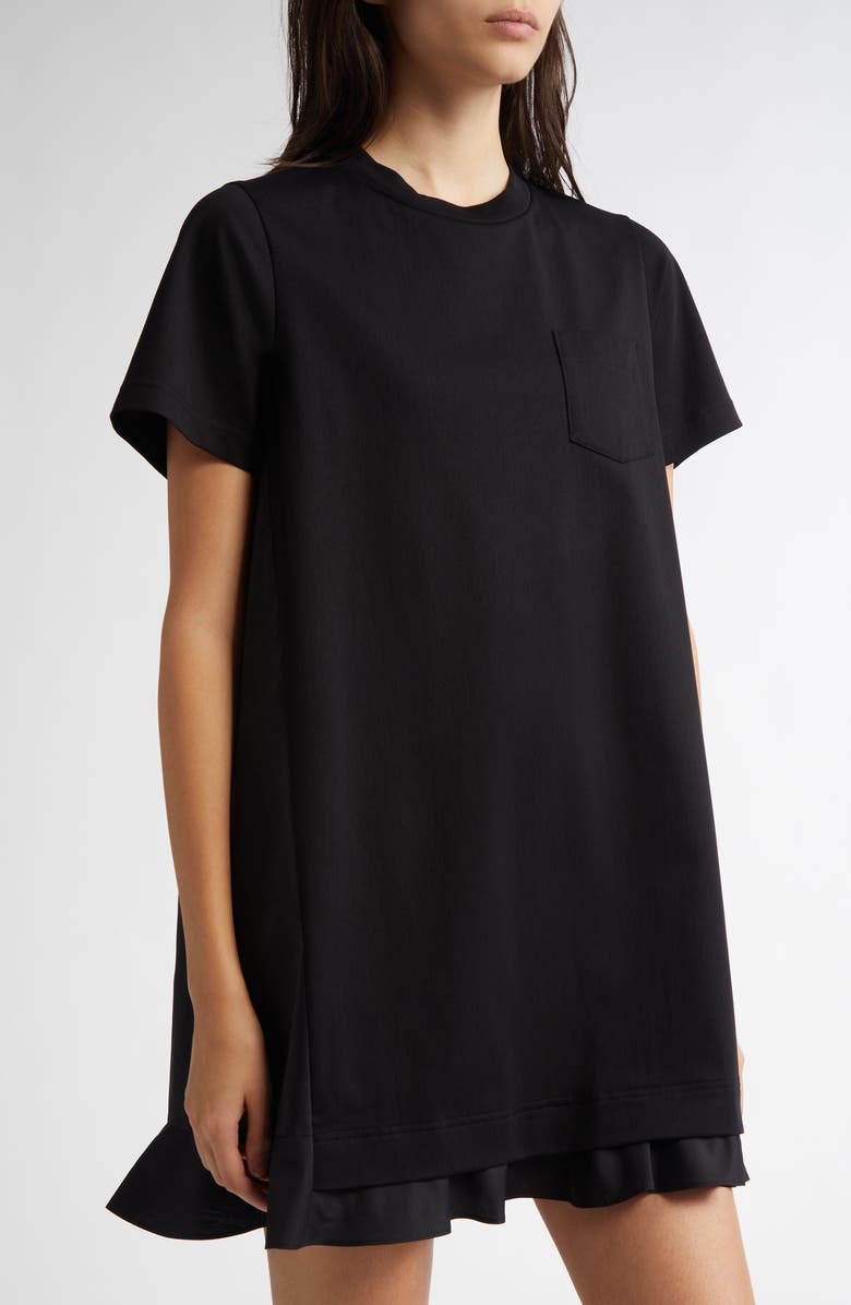 Sacai Poplin & Jersey Minidress, Alternate, color, 