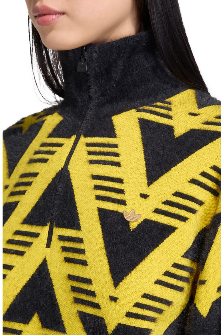Chevron Knit Half Zip Pullover Sweater, Alternate, color, MEDIUM YELLOW