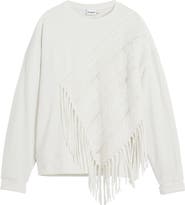 Desigual Mixed Stitch Fringe Sweatshirt