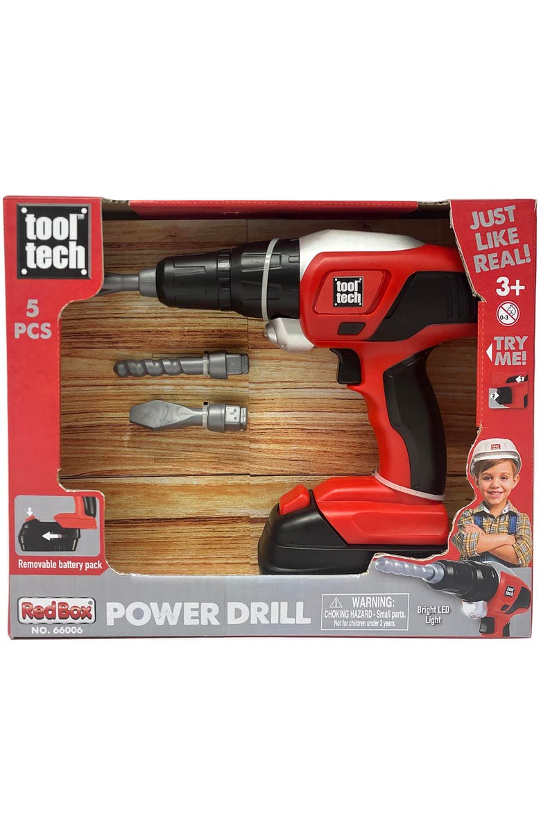 Red Box Power Drill Toy, Alternate, color, Red