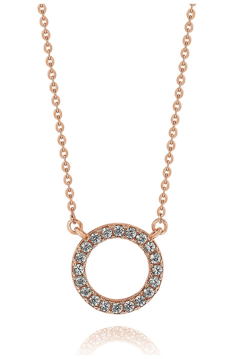 SUZY LEVIAN 14K Rose Gold Diamond Circle Necklace - 0.25ctw, Main, color, 