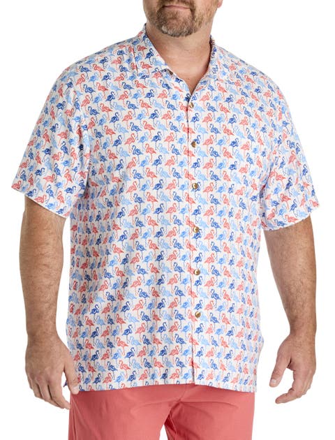 Big & Tall Veracruz Cay Flamingo Mingle Sport Shirt