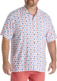 Tommy Bahama Big & Tall Veracruz Cay Flamingo Mingle Sport Shirt