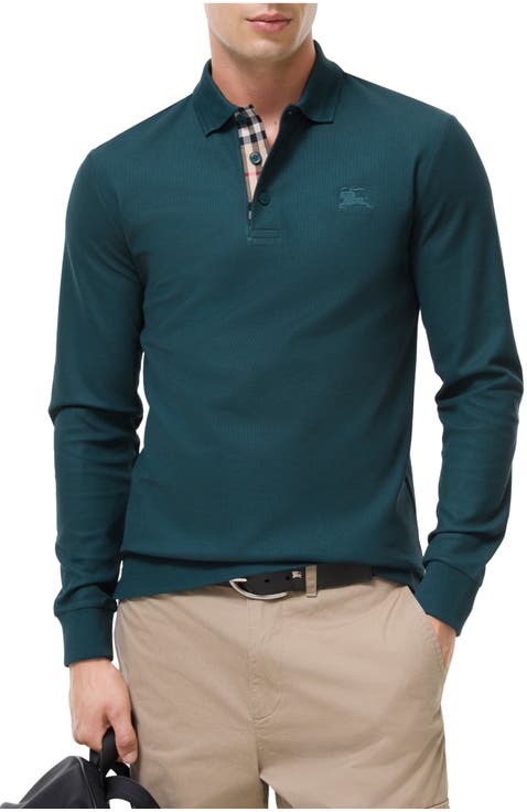 Long-sleeve Cotton Polo Shirt