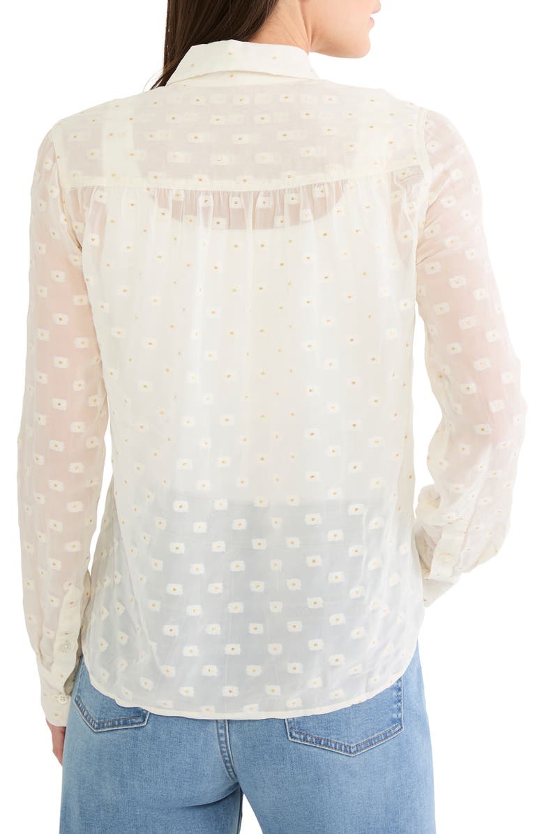 NIC+ZOE Aura Metallic Swiss Dot Button-Up Top, Alternate, color, White Multi