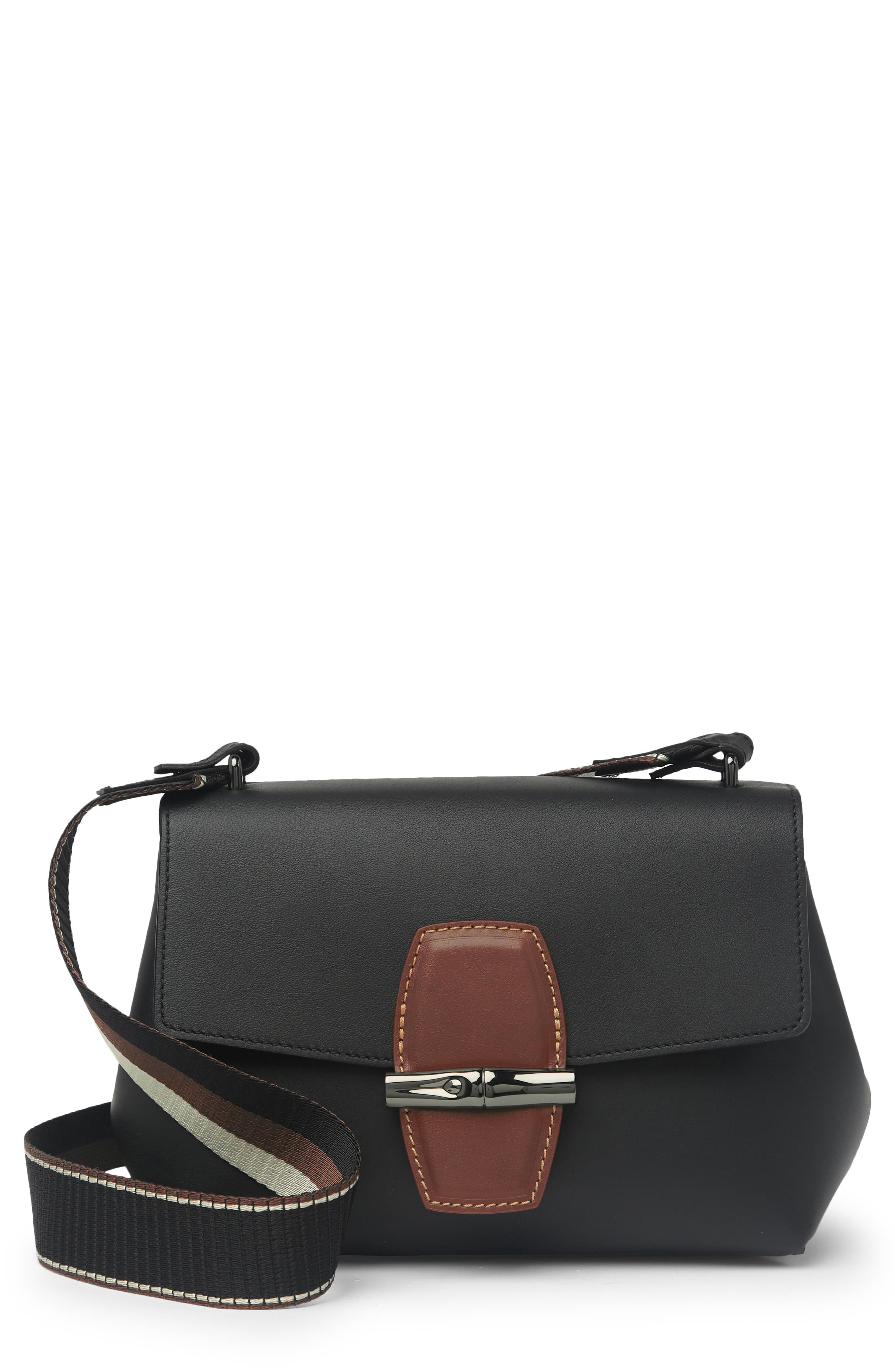 Longchamp Roseau Leather Crossbody Tote, Main, color, 