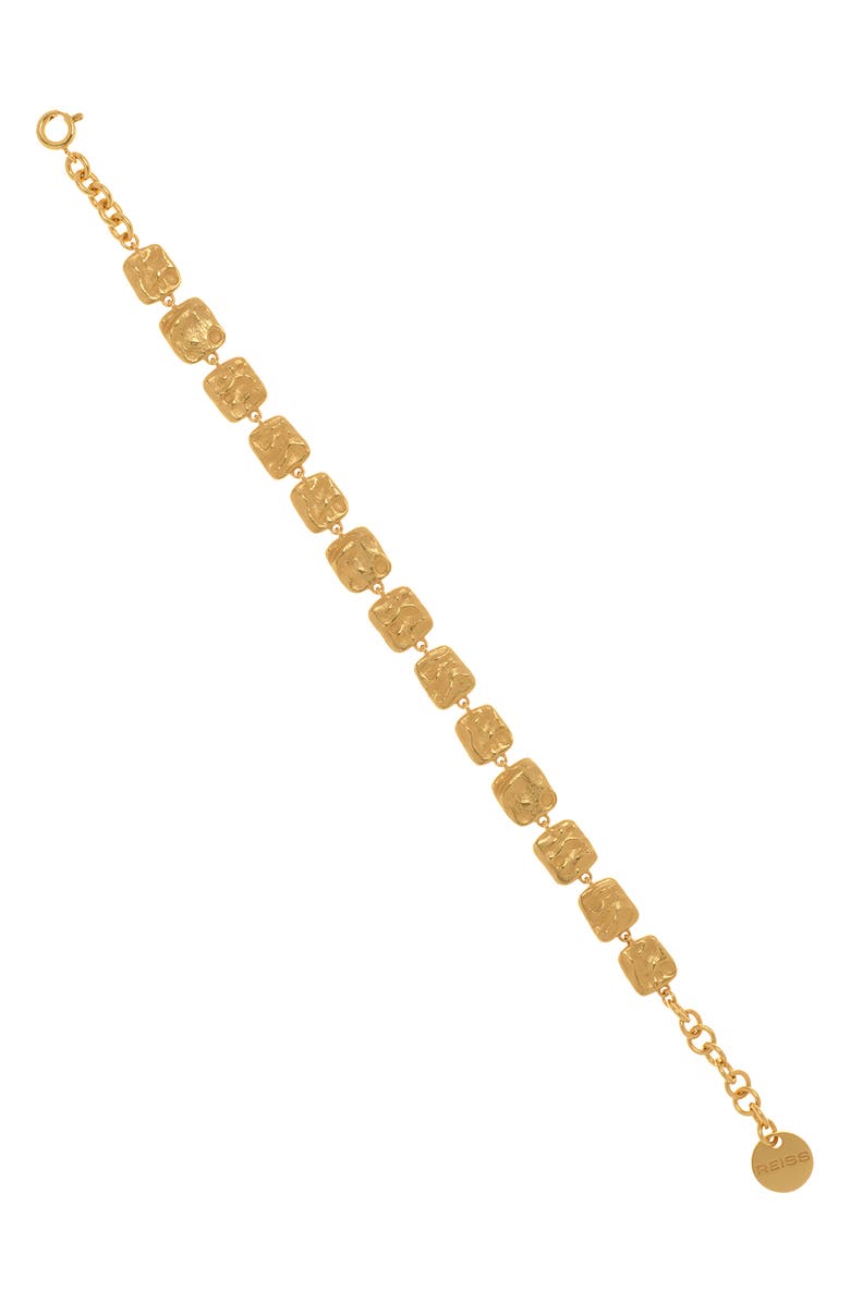 Reiss Millie Molten Square Bracelet, Alternate, color, Gold Tone