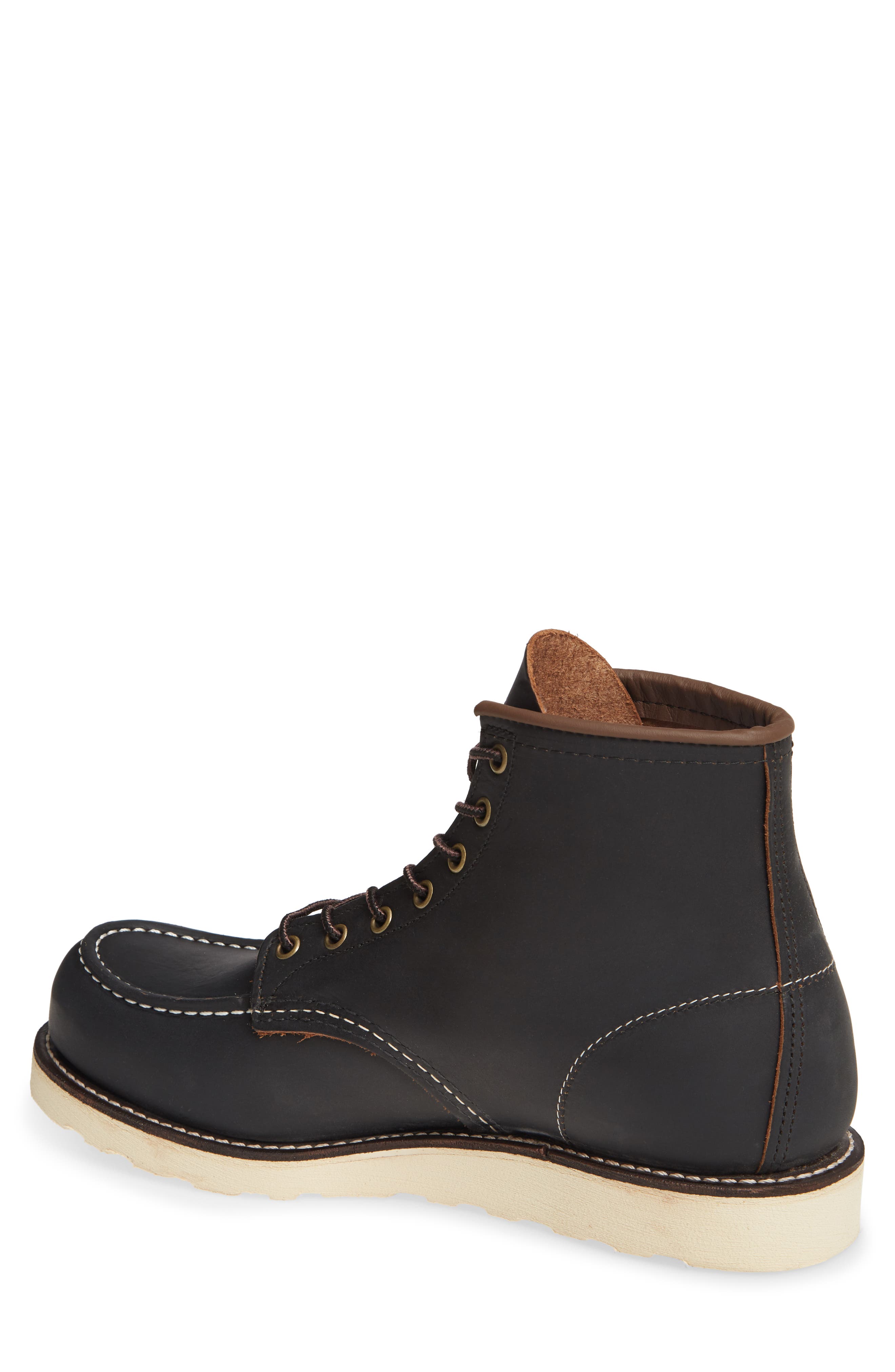 Red Wing 6 Inch Moc Toe Boot, Alternate, color, Black Prairie Leather