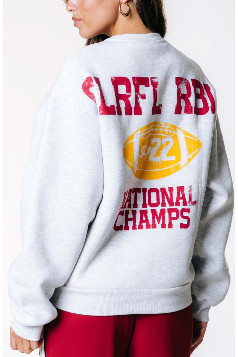 National Champs Droped Shoulder Sweat, Alternate, color, Light grey melange