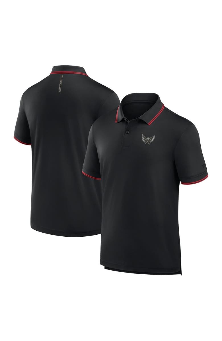 FANATICS Men's Fanatics Black Washington Capitals Front Office Move Mono Polo, Alternate, color, Black