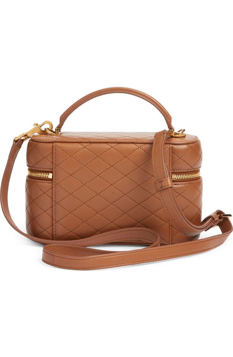 Saint Laurent Mini Gaby Quilted Leather Vanity Case, Alternate, color, Fox