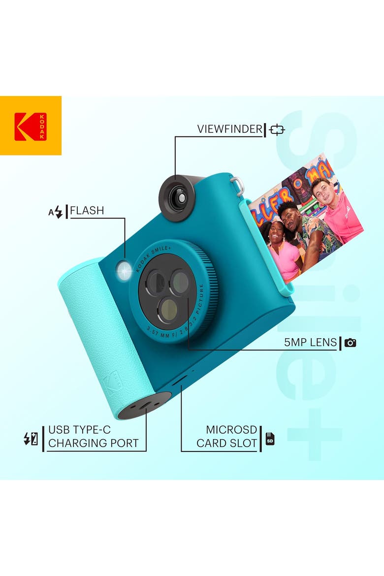 Smile+ 2-in-1 Camera Gift Bundle w/ Blue Case, Alternate, color, Blue