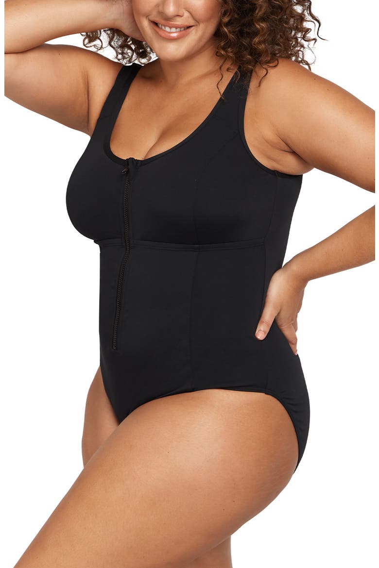 Natare Chlorine Resistant One-Piece Swimsuit, Alternate, color, BLACK