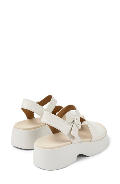 Camper Tasha Platform Sandal In White Natural