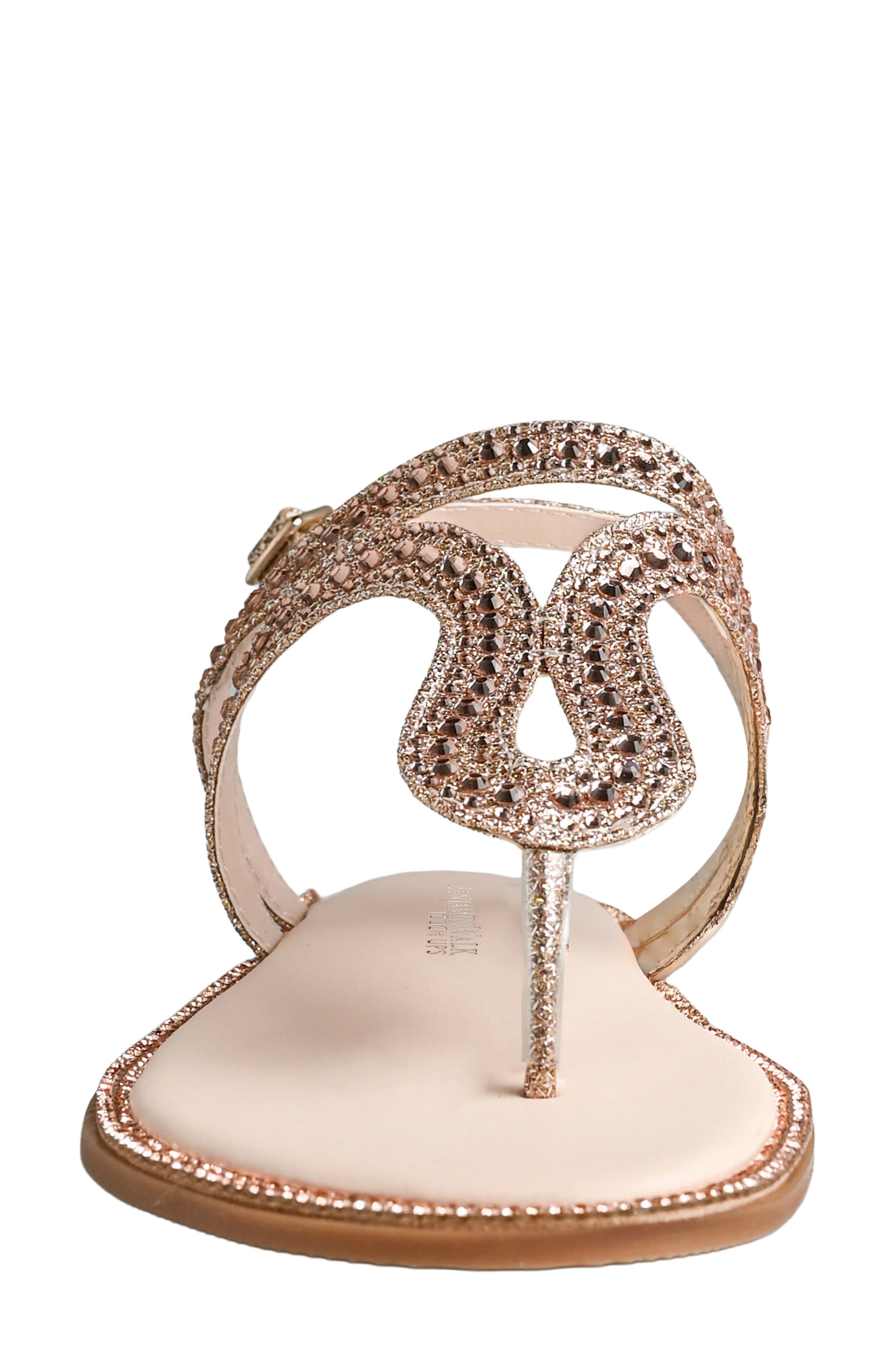 Jeweled Flat Thong Sandal, Alternate, color, CHAMPAGNE