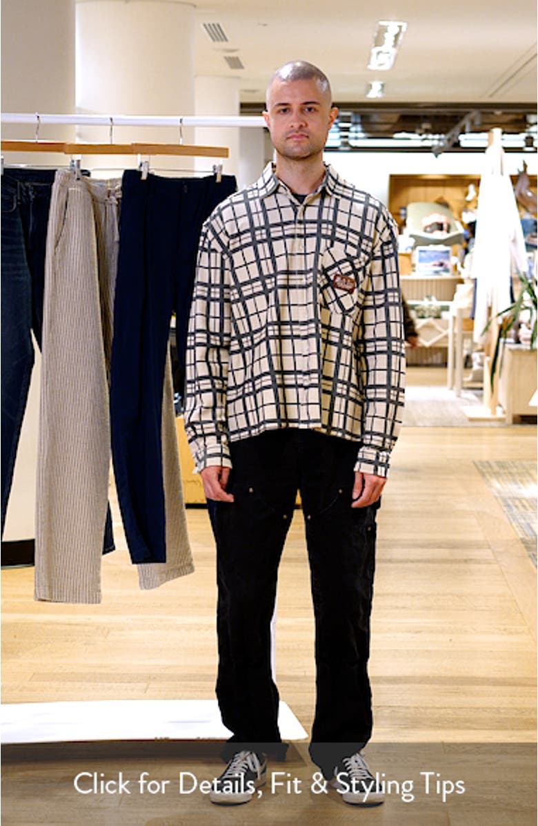 Plaid Cotton French Terry Button-Up Shirt, sales video thumbnail