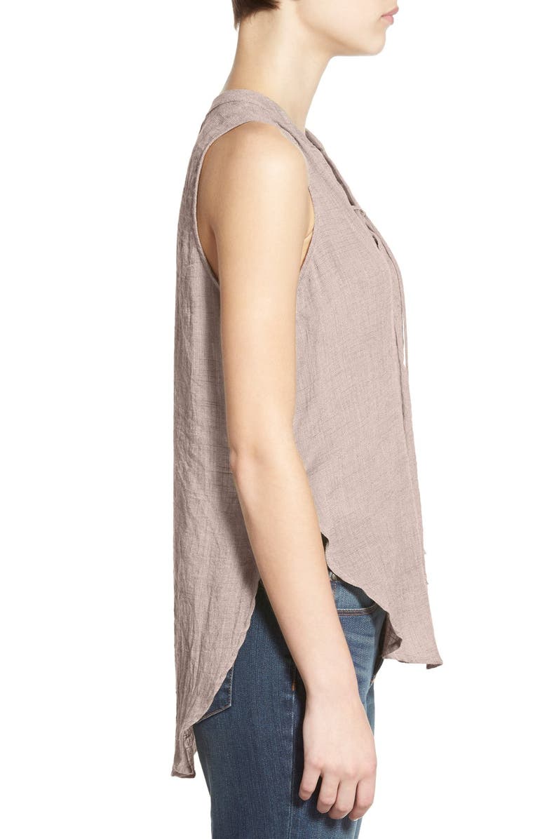 All in Favor Lace-Up Sleeveless Henley Top, Alternate, color, 