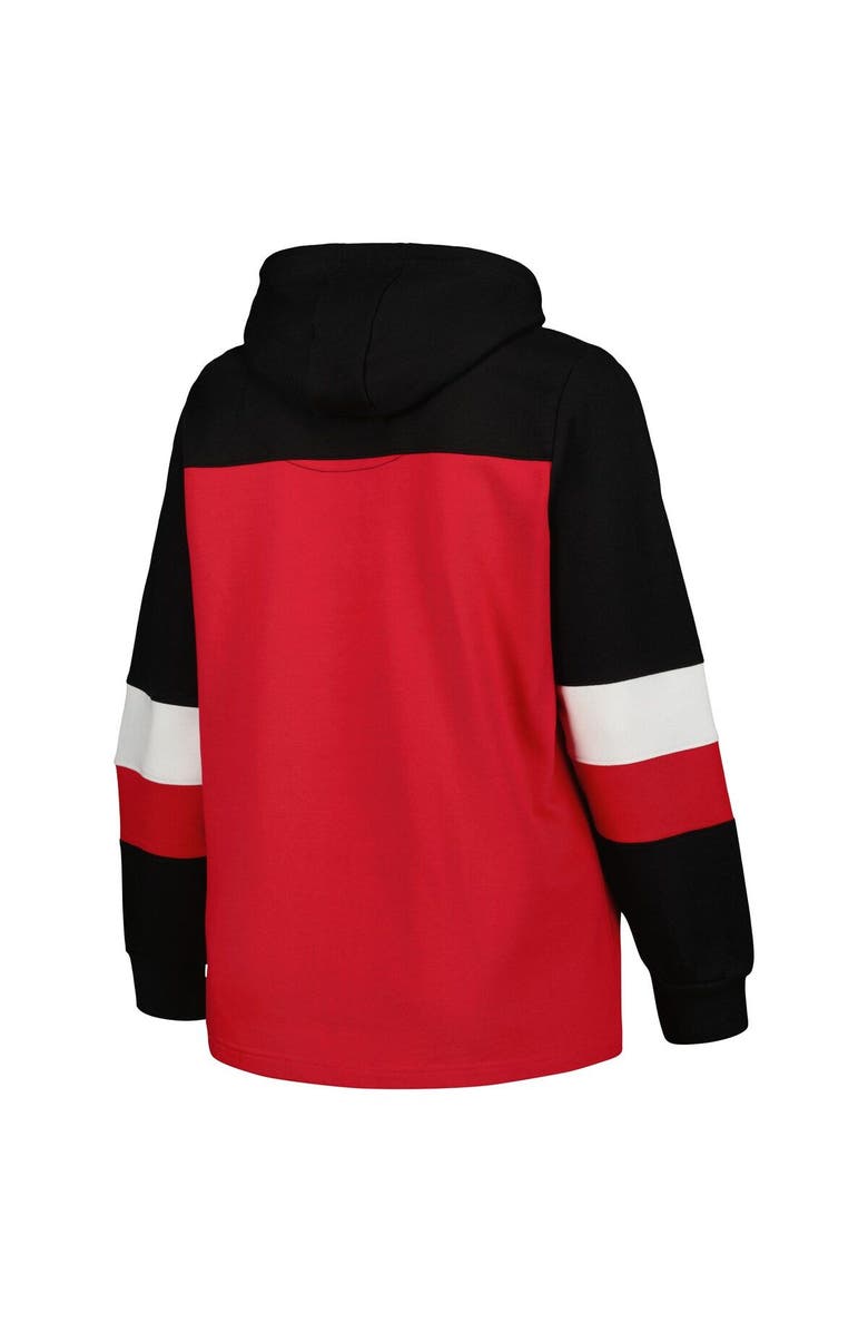 PROFILE Women's Red Cincinnati Reds Plus Size Colorblock Pullover Hoodie, Alternate, color, 