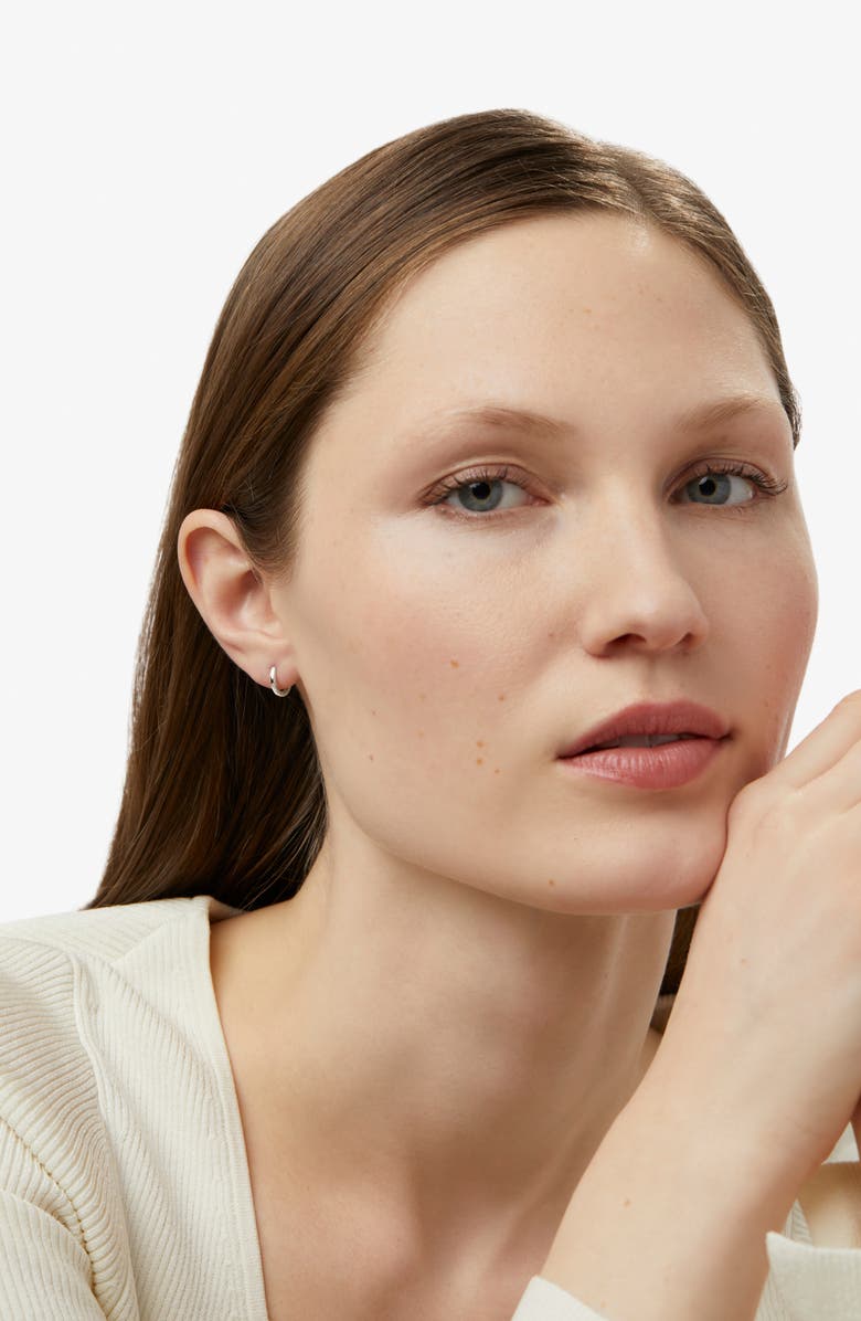 Ana Luisa Gold Huggie Hoop Earrings, Alternate, color, White Gold