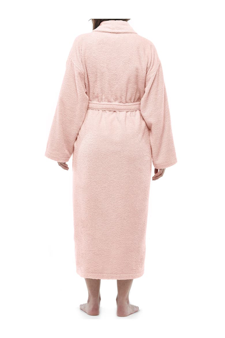 Shawl Collar Turkish Terry Cotton Bathrobe for Women, Alternate, color, Pink
