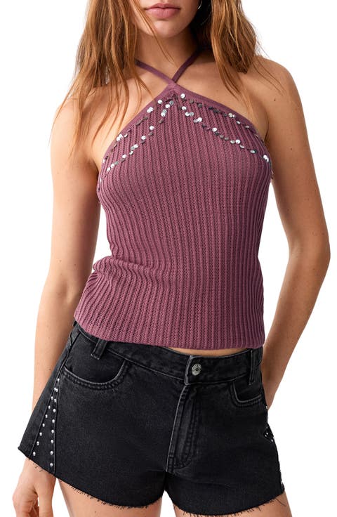 Sequin Halter Top