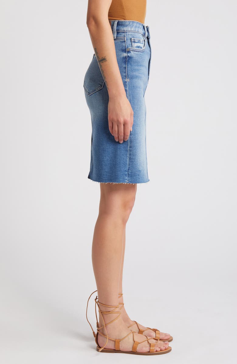 HIDDEN JEANS Raw Hem Denim Pencil Skirt, Alternate, color, Medium Wash