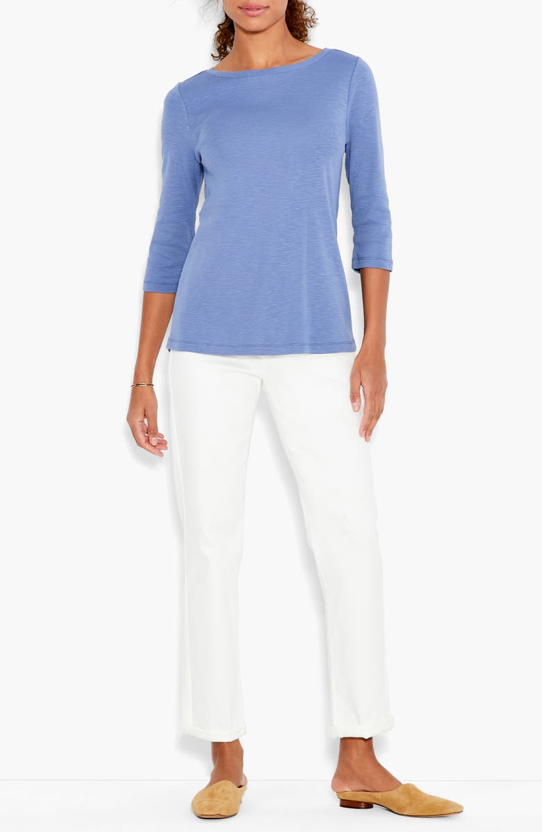 NZT by NIC+ZOE Boat Neck Cotton Blend T-Shirt, Alternate, color, 