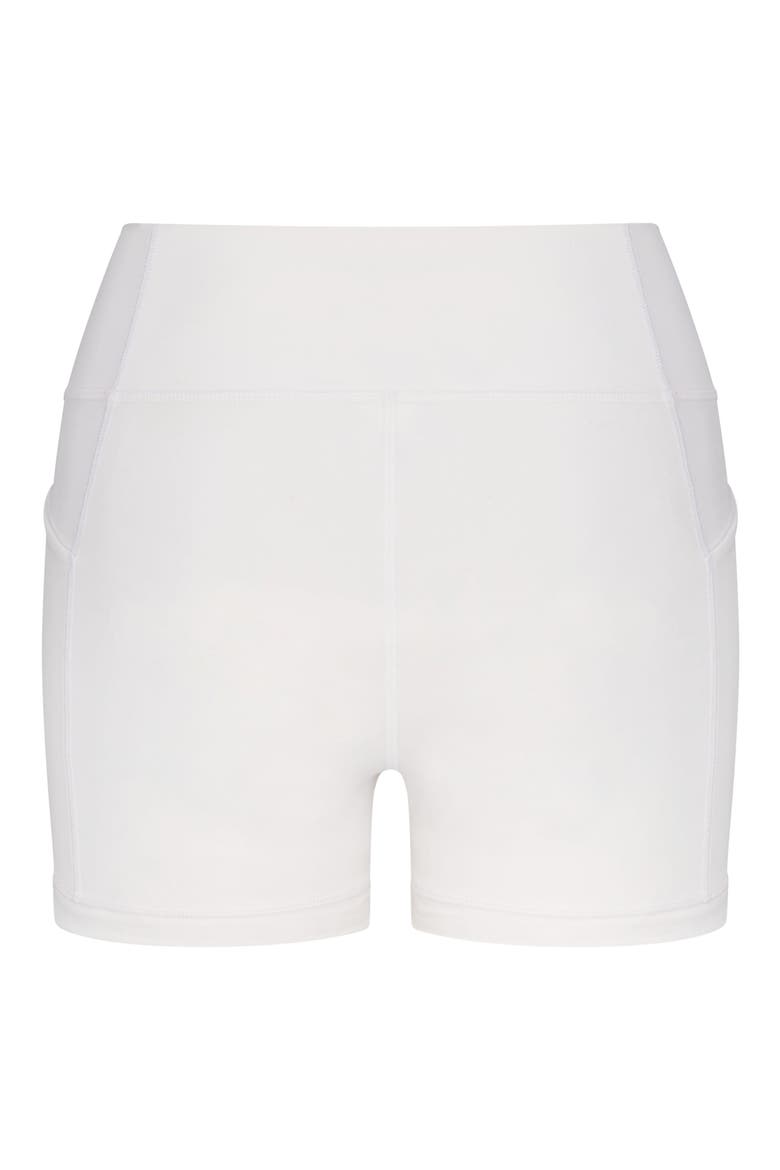 Heather Performance Pocket Bike Shorts, Alternate, color, WHITE