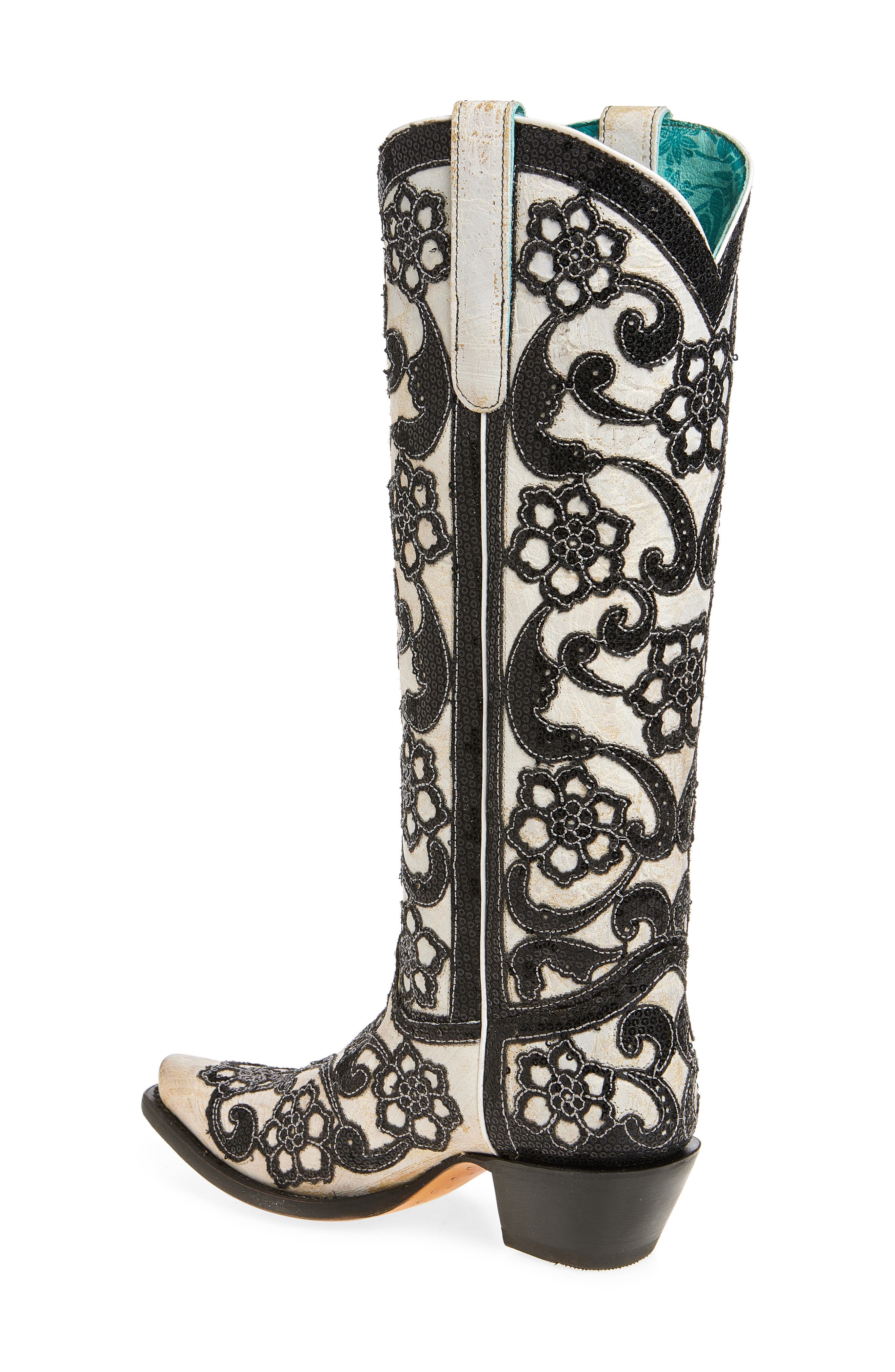 CORRAL Sequin Embellished Overlay Western Boot, Alternate, color, 