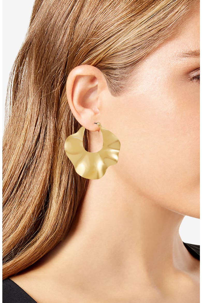 Twist Hoop Earrings, Alternate, color, GOLD