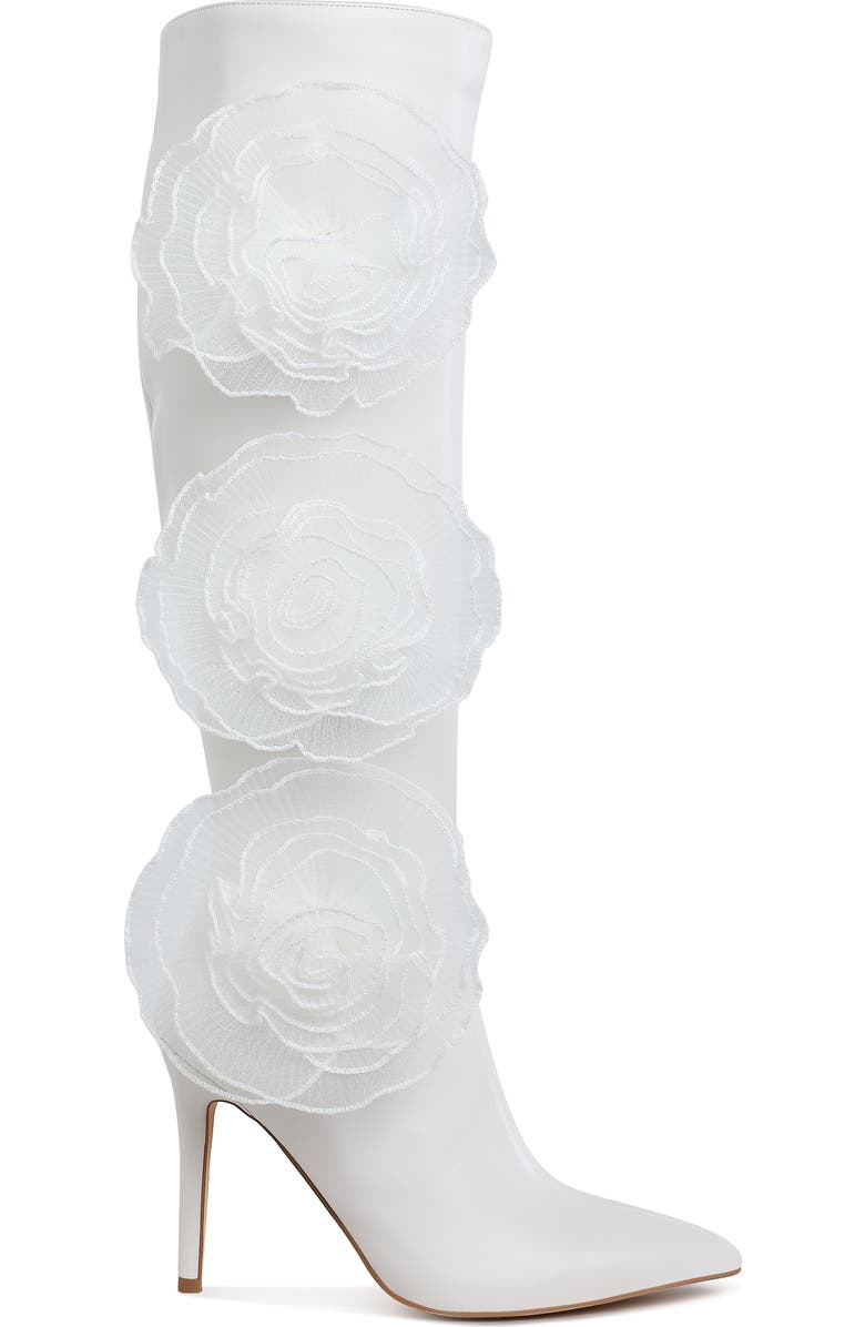 LONDON RAG Chinkara Rose Detail Tall Boot, Alternate, color, White
