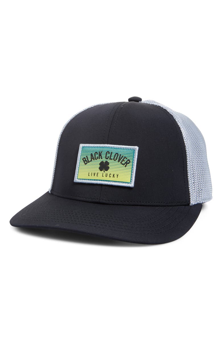 Black Clover Blurred Lines Trucker Hat, Main, color, Black