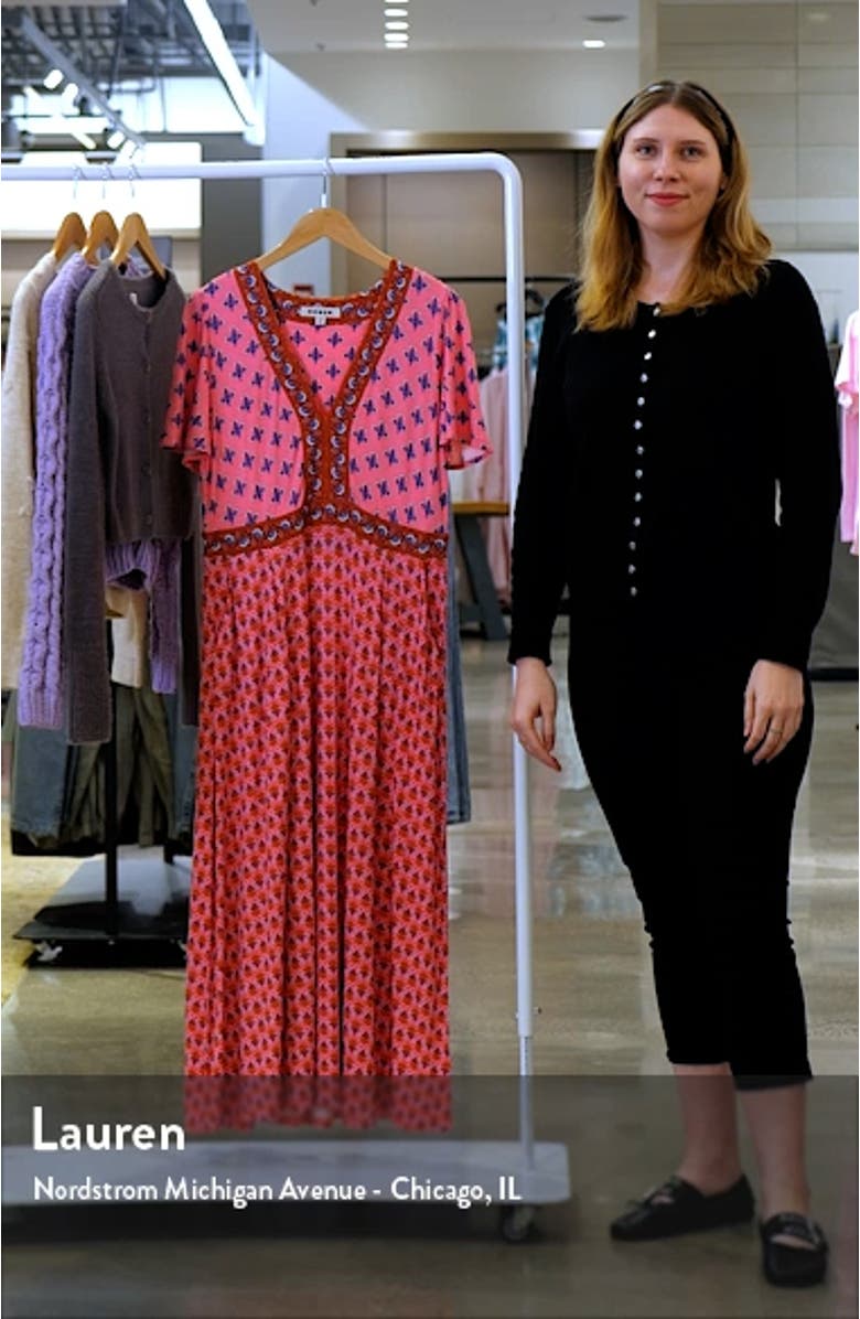 Flutter Sleeve Jersey Maxi Dress, sales video thumbnail