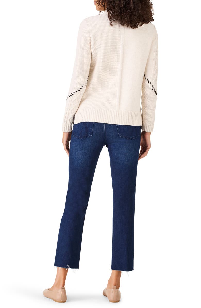 NIC+ZOE Placed Cable Half Zip Sweater, Alternate, color, 
