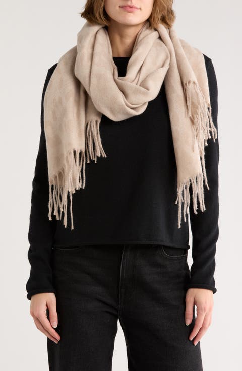 Leopard Jacquard Fringe Scarf