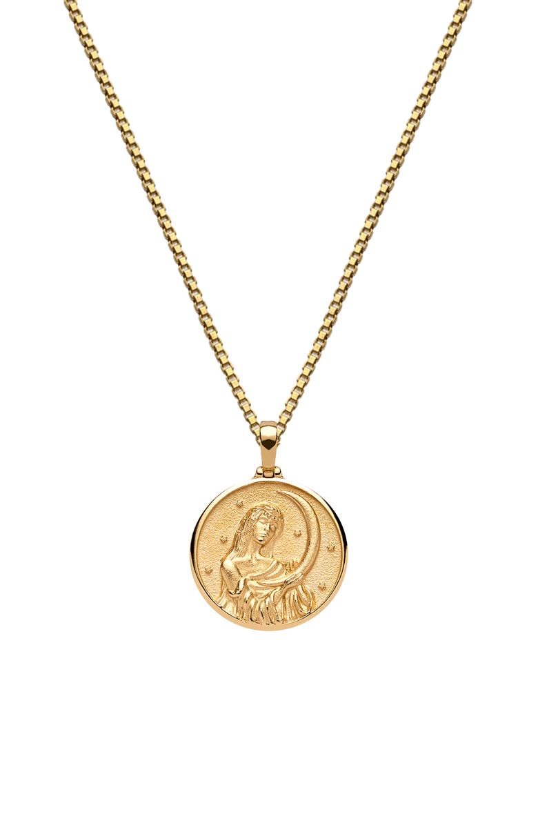 Awe Inspired Mini Selene Coin Pendant Necklace, Main, color,
