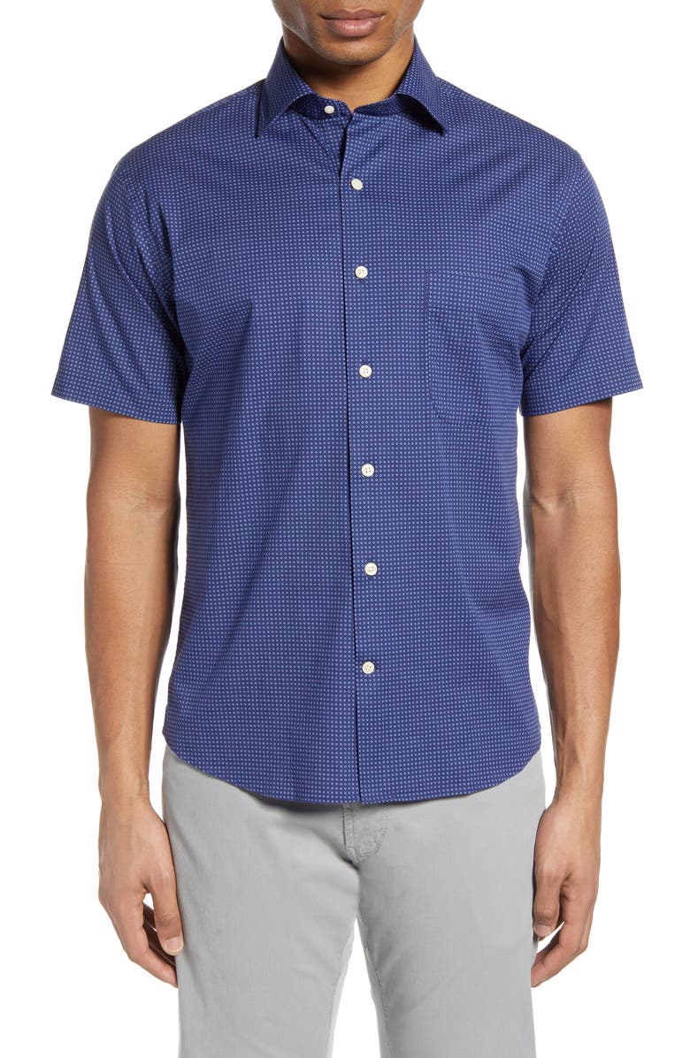 Peter Millar Block Island Short Sleeve Button-Up Shirt, Main, color,