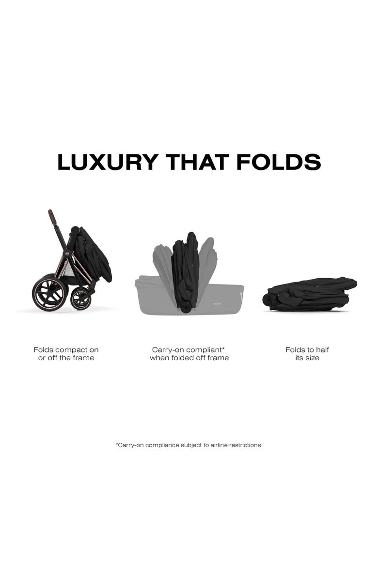 Fold Lux Carry Cot for Priam Stroller – Platinum Collection, Alternate, color, SEPIA BLACK