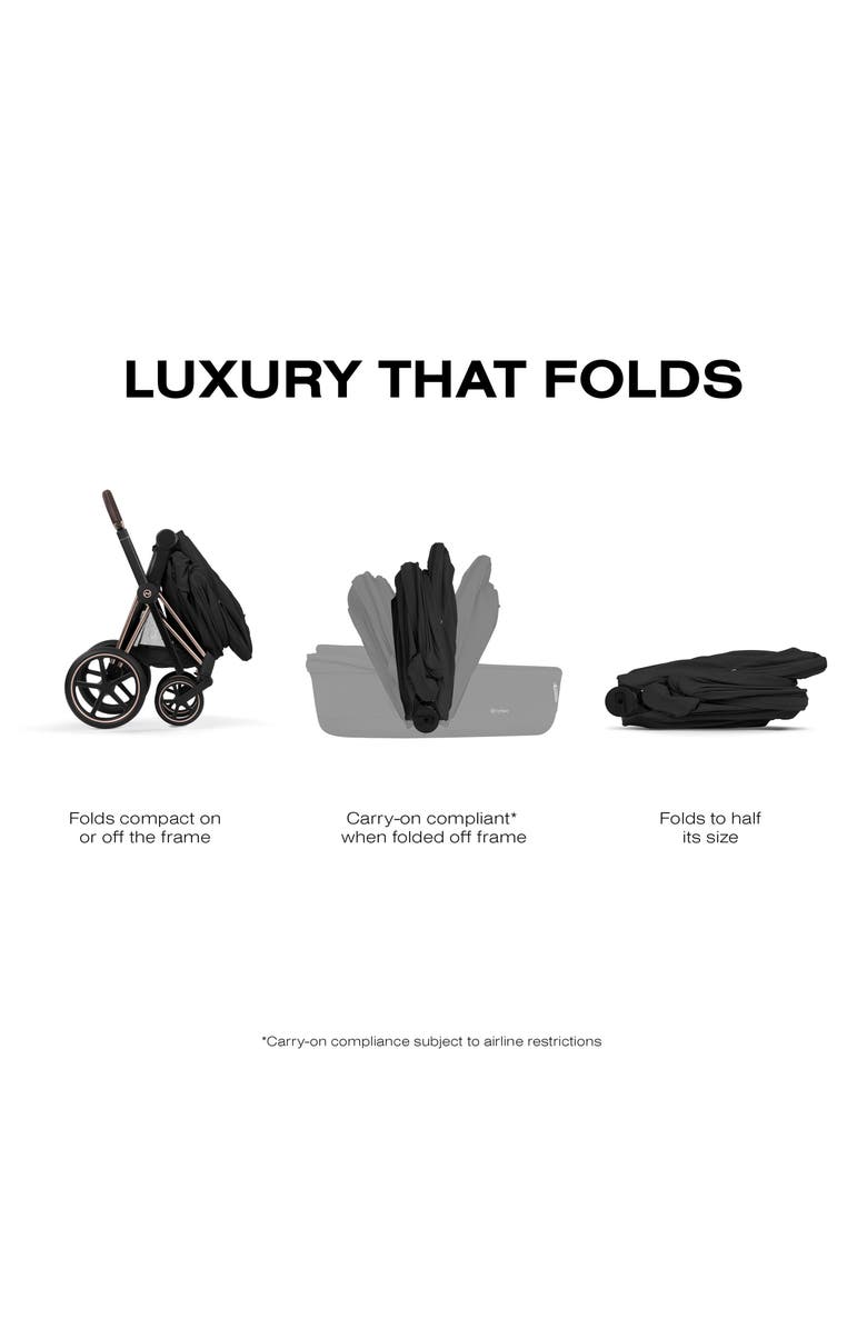 CYBEX Fold Lux Carry Cot for Priam Stroller – Platinum Collection, Alternate, color, Sepia Black