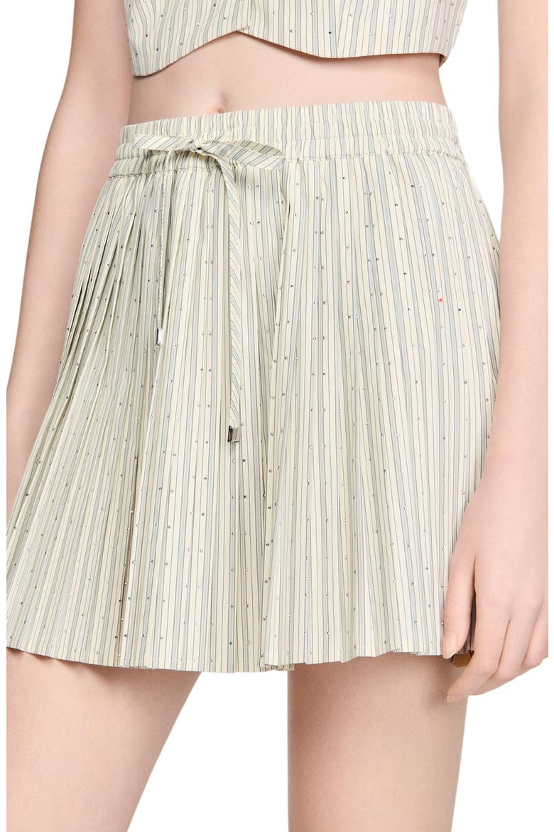 Short rhinestone striped skirt, Alternate, color, Ecru