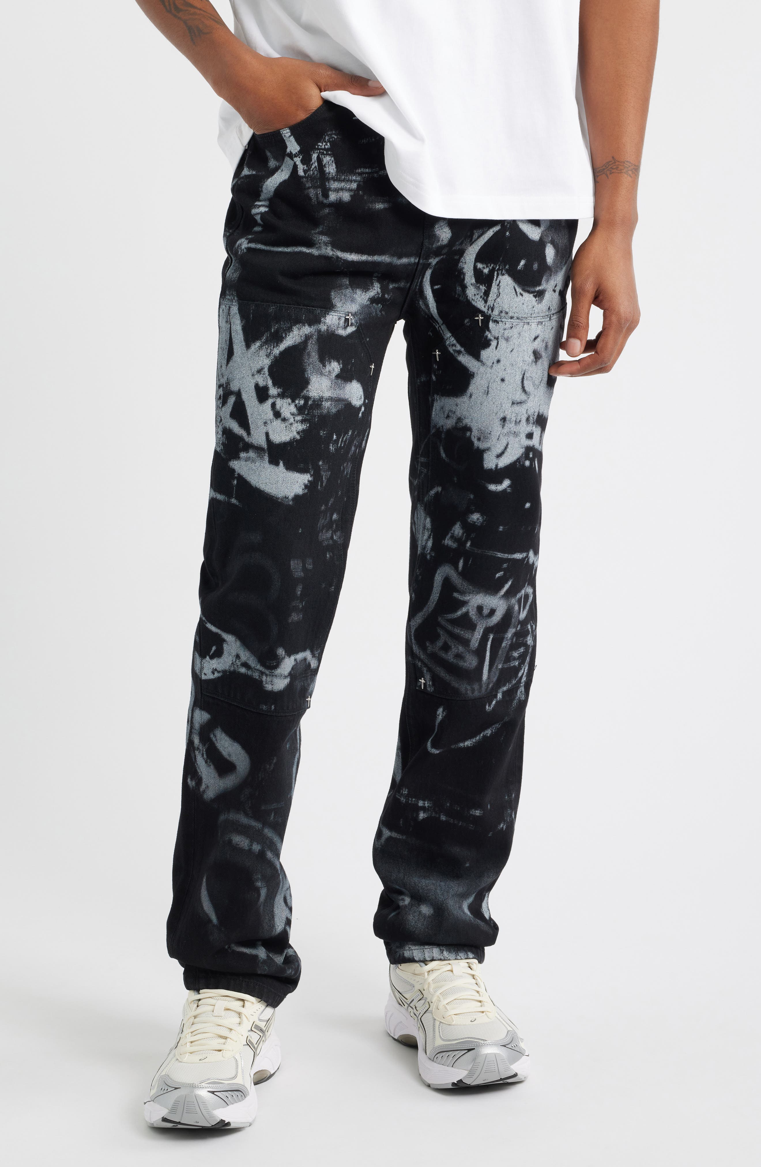 Ricardo Slim Fit Graffiti Graphic Jeans