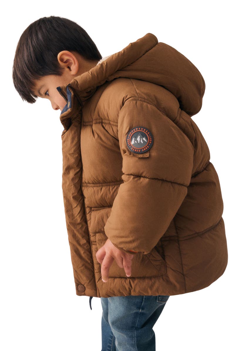 NEXT Kids' Quilted Hooded Jacket, Alternate, color, Brown