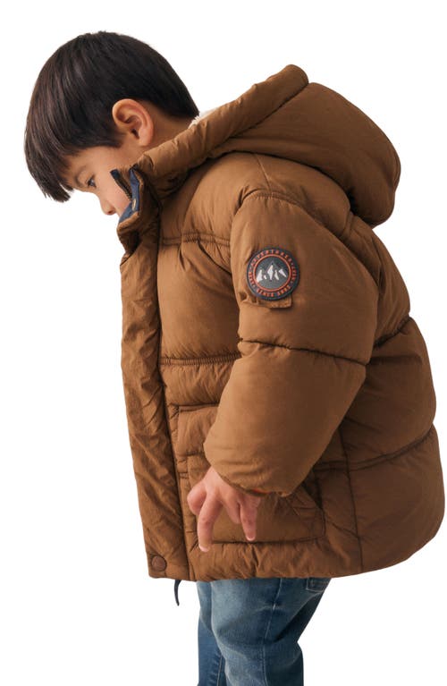 Next Kids' Quilted Hooded Jacket In Brown