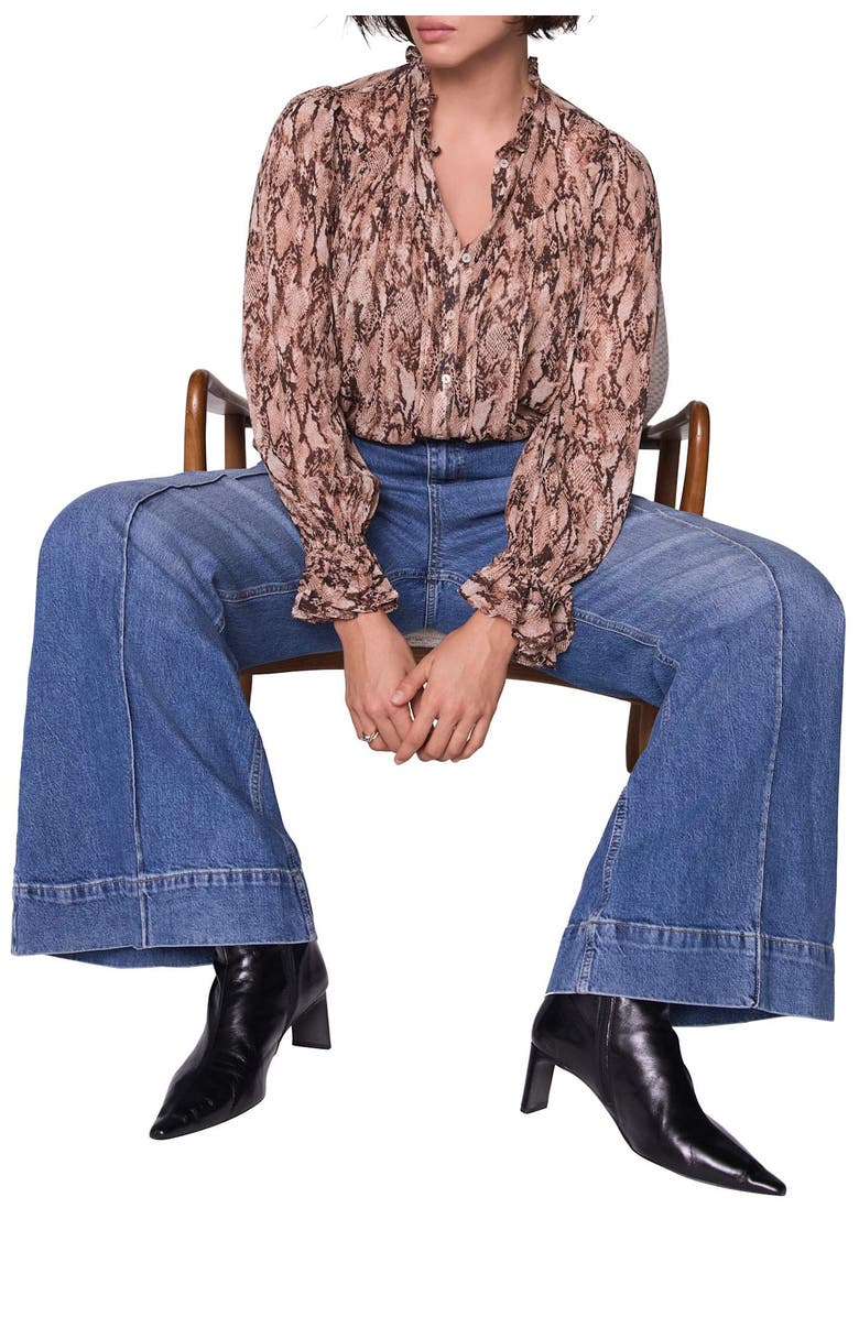 MINT VELVET Snake Print Blouse, Alternate, color, Brown